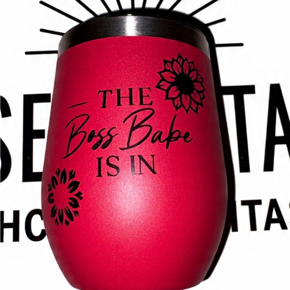 Pink Insulated Tumbler with Floral Design